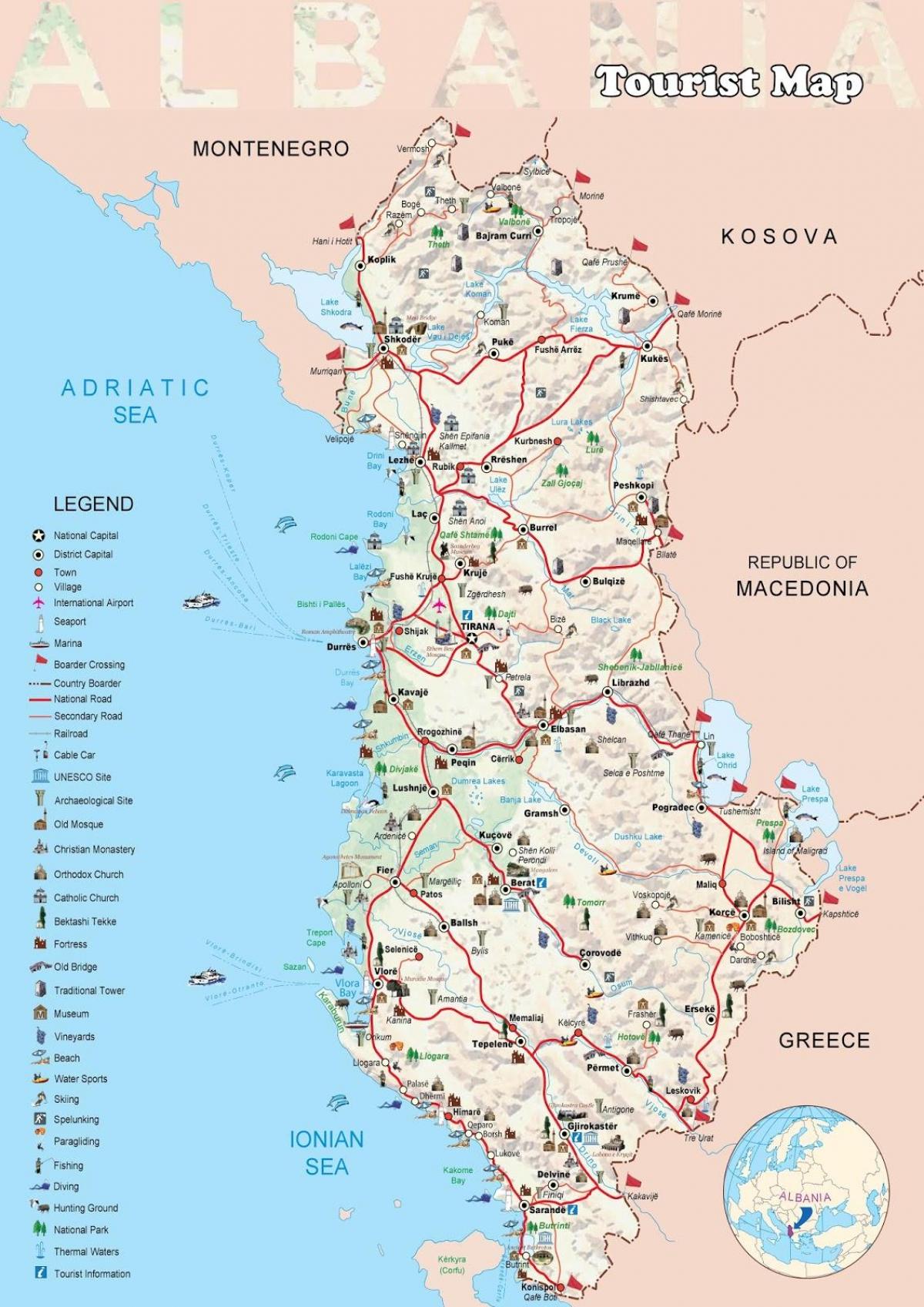 dhermi რუკა ალბანეთი