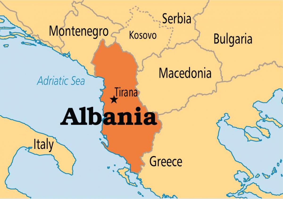 ალბანეთის ქვეყნის რუკა