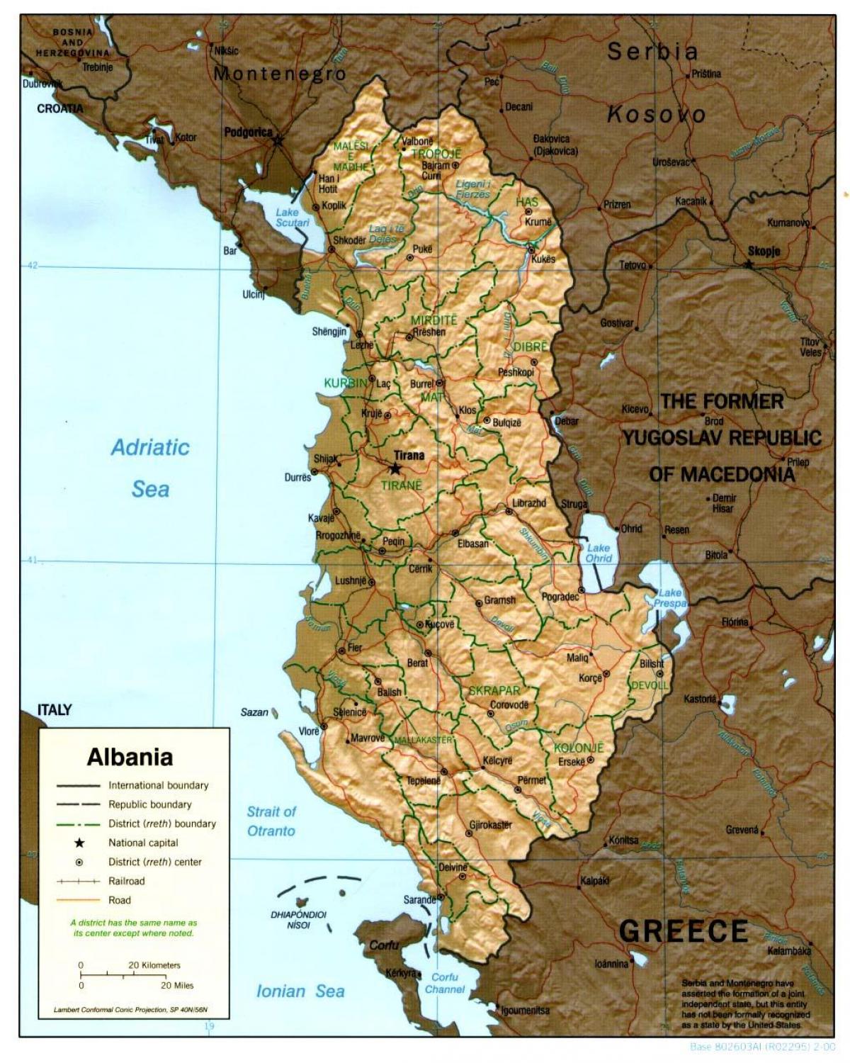 ალბანეთის ძველი რუკა