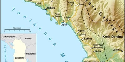 რუკა ალბანური riviera
