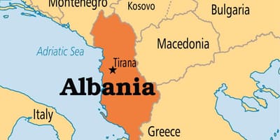 ალბანეთის ქვეყნის რუკა